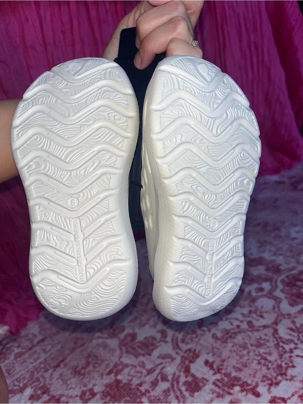 Rugged Shark Kids White Water Shoes - Easy-Care Slip-On